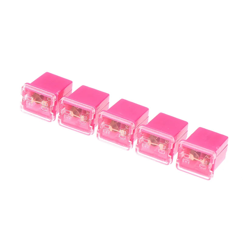 5pcs Mini Square Fuse Set 20A 30A 40A 50A 60A 70A 80A 90A Set Automotive Car Fuse With Plastic Box Assortment Auto Fuse Peaceful Pleasures Health and Wellness 30A