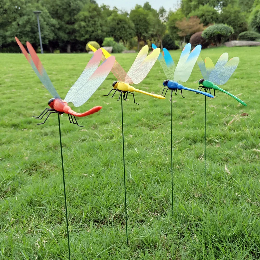 Simulation Dragonfly Stakes Waterproof Garden Decoration Patio Home