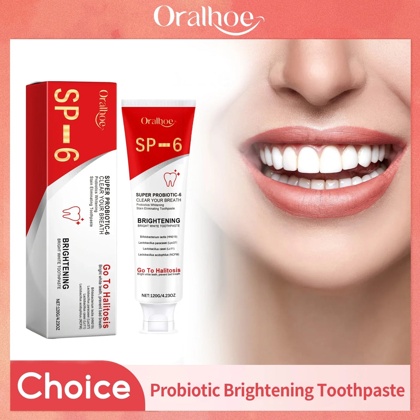 Oralhoe SP6 Probiotic Whitening Toothpaste 120g | Stain Remover