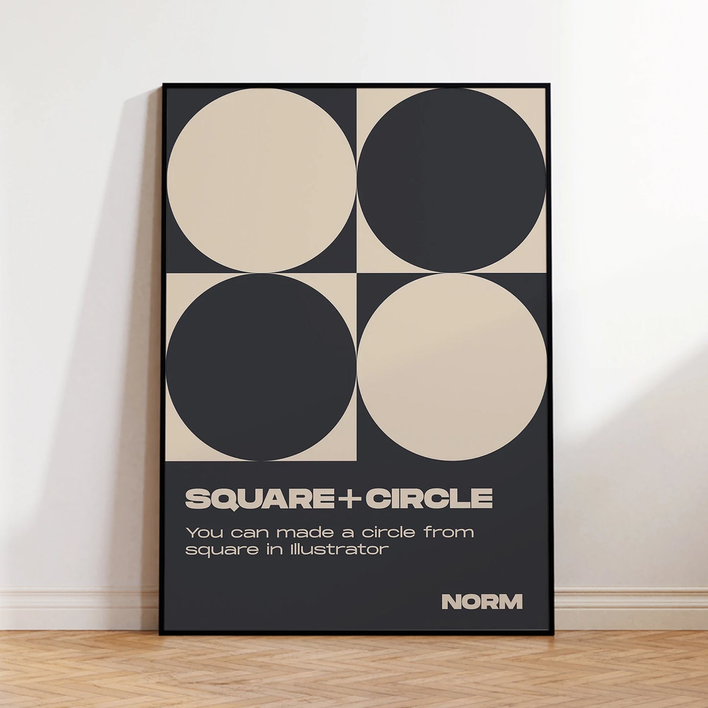 Modern Minimalist Square & Circle Canvas Wall Art Print