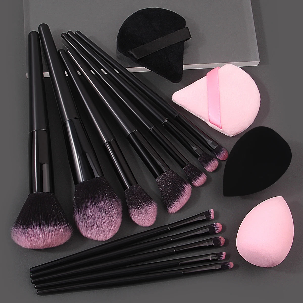 KOSSHOW 16PC Makeup Brush Set – Soft Nylon Bristles & Sponge
