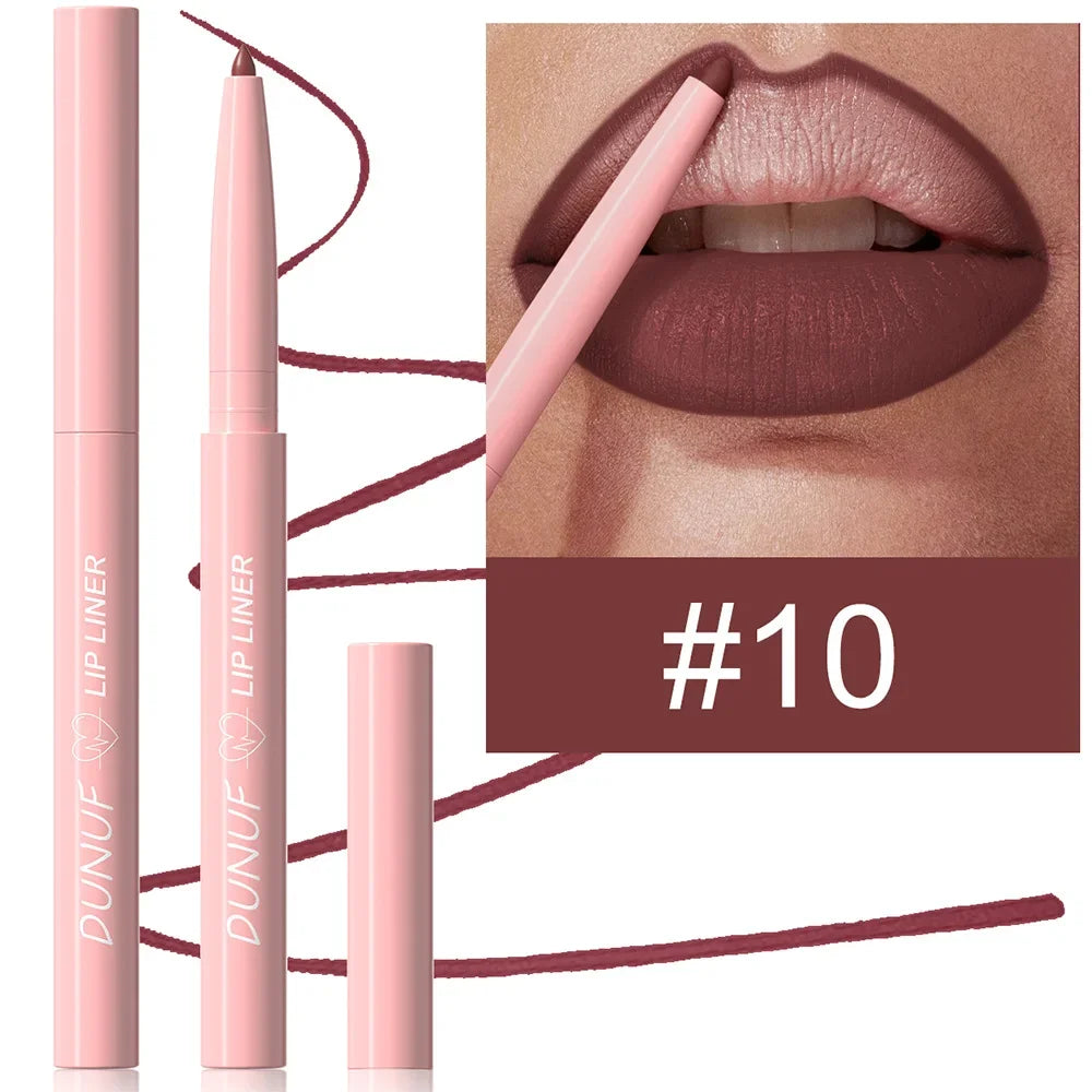 DUNUF Velvet Matte Lip Liner – 12 Nude & Brown Shades