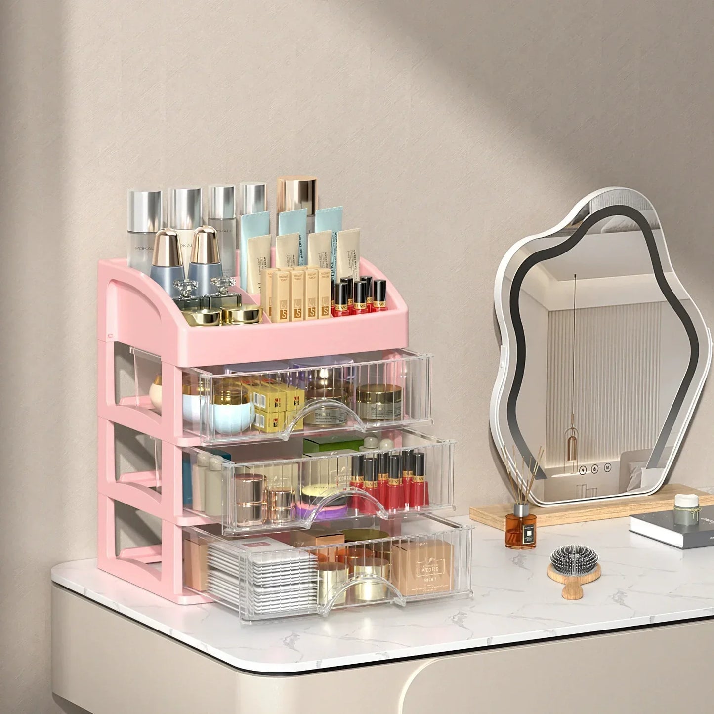 Large Capacity Drawer Makeup Organizer & Lipstick Holder