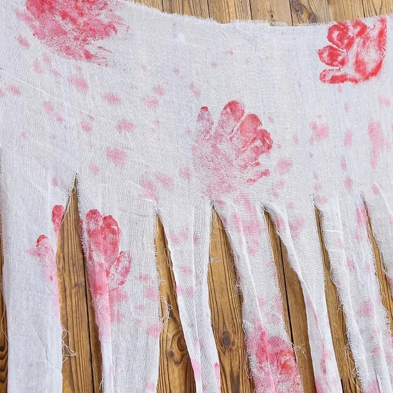 Halloween Blood Handprint Gauze Tablecloth | Haunted House Decor