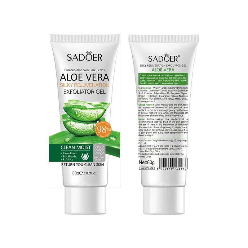 SADOER Aloe Vera Exfoliating Facial Cleanser | Gentle Face Scrub