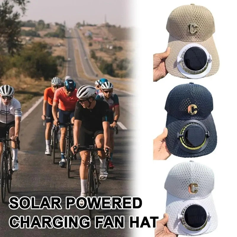 Sports breathable mesh sun protection hat solar charging hat outdoor fishing hat couple extended eave sun shading duckbill hat Peaceful Pleasures Health and Wellness