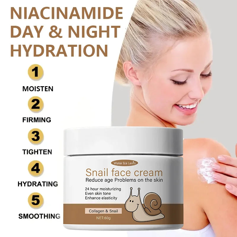 Snail Face Cream with Collagen & Retinol | 24H Moisturizer Face Moisturizer Cream Peaceful Pleasures Health and Wellness