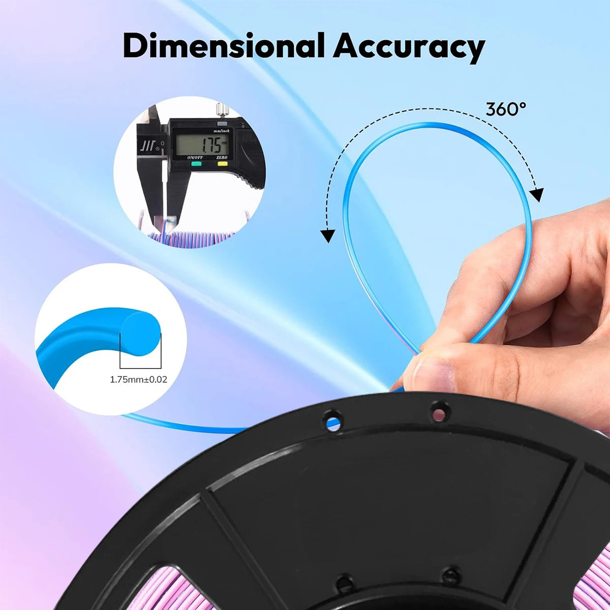 Dual Color Silk PLA Filament 1.75mm ±0.02mm | Multicolor Glossy