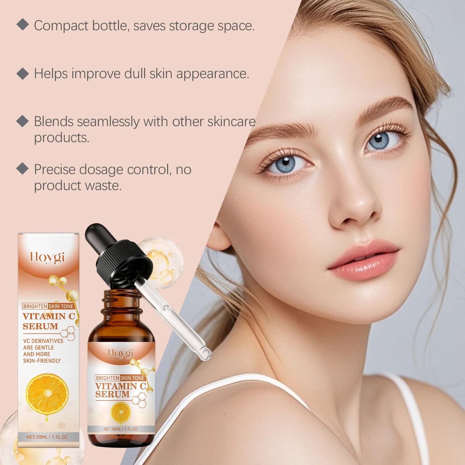 Vitamin C Serum for Face Brightening Skin Tone Improve Dullness Reduce Melanin Moisturizing Nourishing Whitening Essence Peaceful Pleasures Health and Wellness