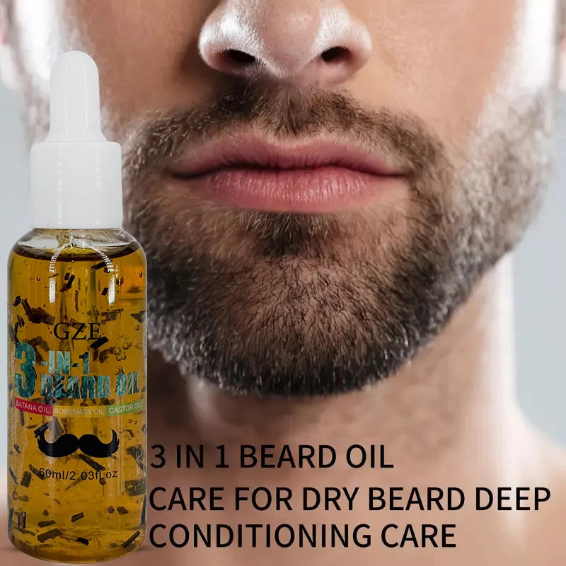 GZE 3-in-1 Beard Oil | Batana, Rosemary & Castor Oil – 60mL