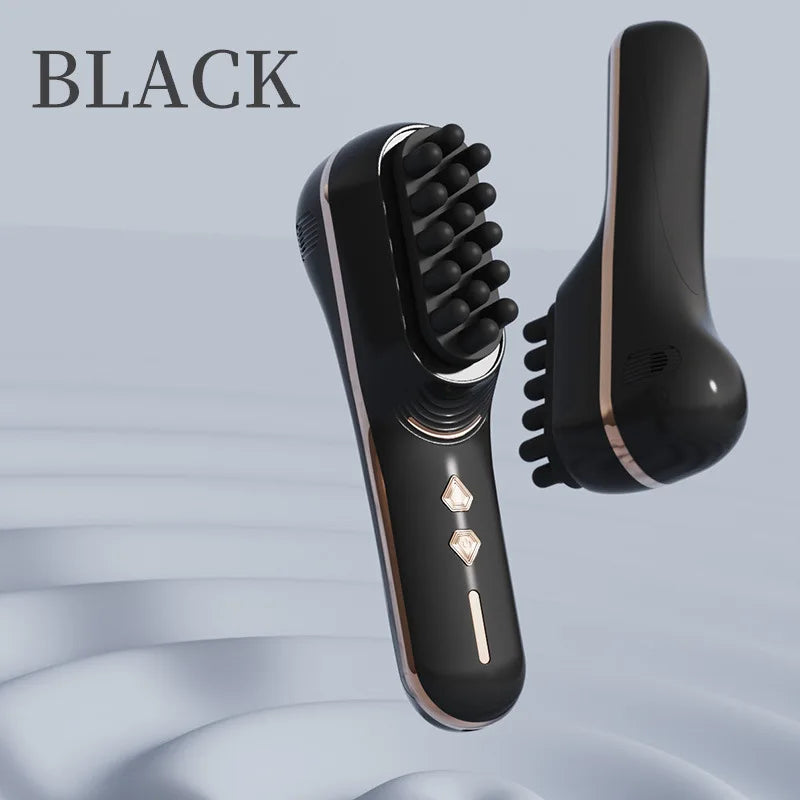 Electric Scalp Massager Comb – Vibrating Hair Care Device Scalp Massager Comb Peaceful Pleasures Health and Wellness black