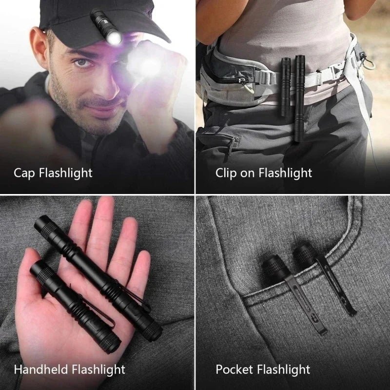 Mini LED Pen Light Flashlight 500LM | Camping & EDC Torch
