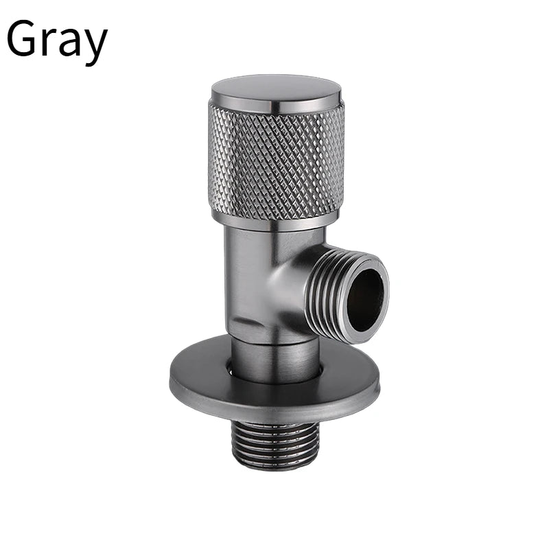4 Points Faucet Inlet Valve G1/2 Brass Triangle Valve Heater Water Stop Valve Bathroom Toilet Washing Machine Universal Switch Peaceful Pleasures Health and Wellness Gray