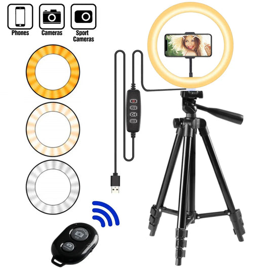 LED Ring Light with Tripod & Phone Holder | VeFly 26cm LED Ring Light Kit Oasis Select