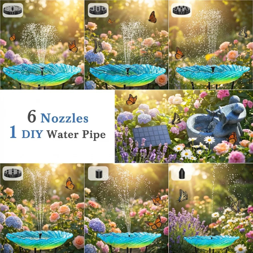 2.5W Solar Water Pump – 6 Nozzles for Garden & Bird Bath