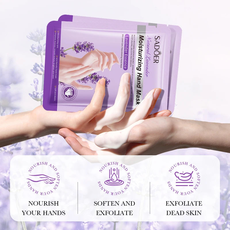 SADOER Lavender Hand Mask – Hydrating, Whitening & Anti-Aging