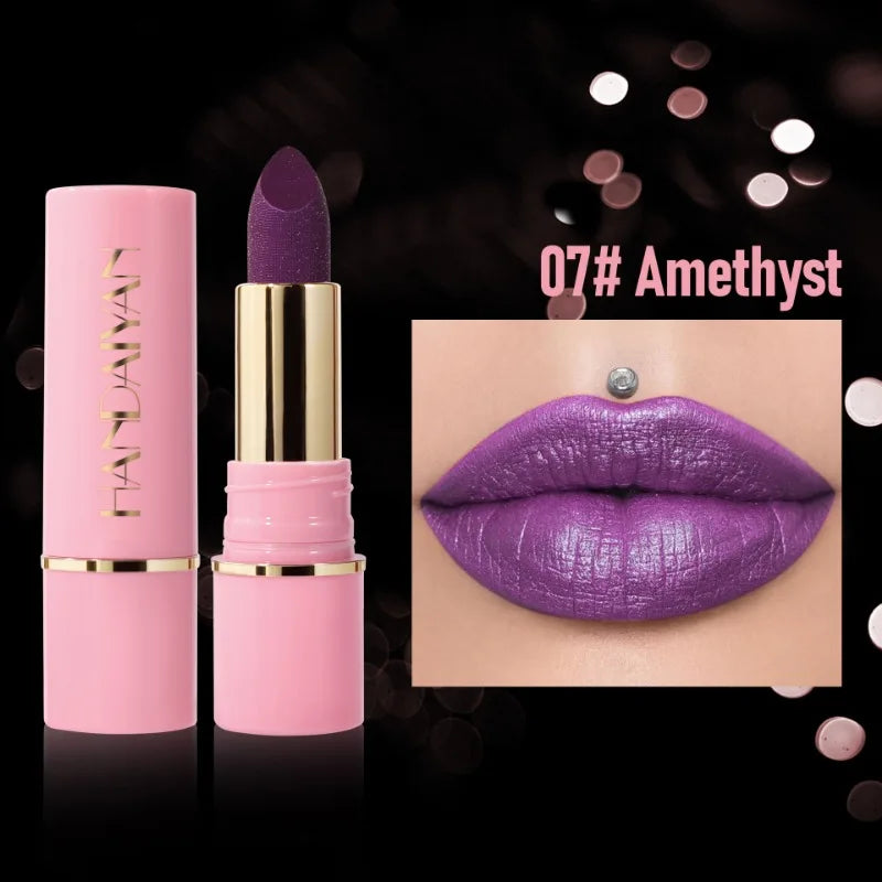 Handaiyan Glitter Lipstick | Metallic Diamond Pearlescent Lip Gloss