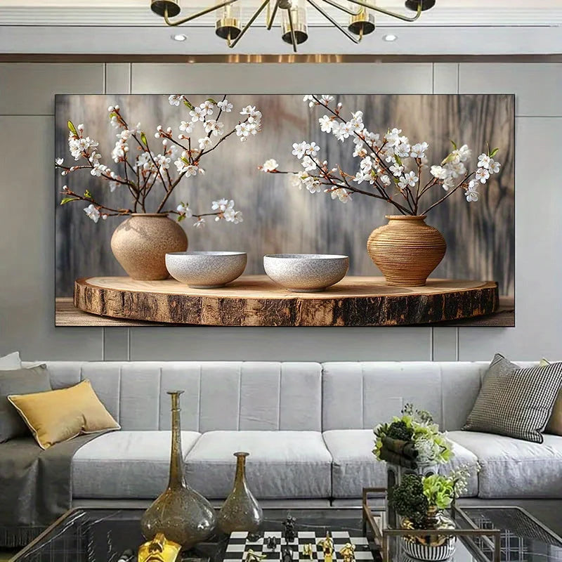 Modern Branches That Bloom in Spring Canvas Poster Art for Living Room & Bedroom Decoration, No Frame, Wall Art for Home Decor Peaceful Pleasures Health and Wellness