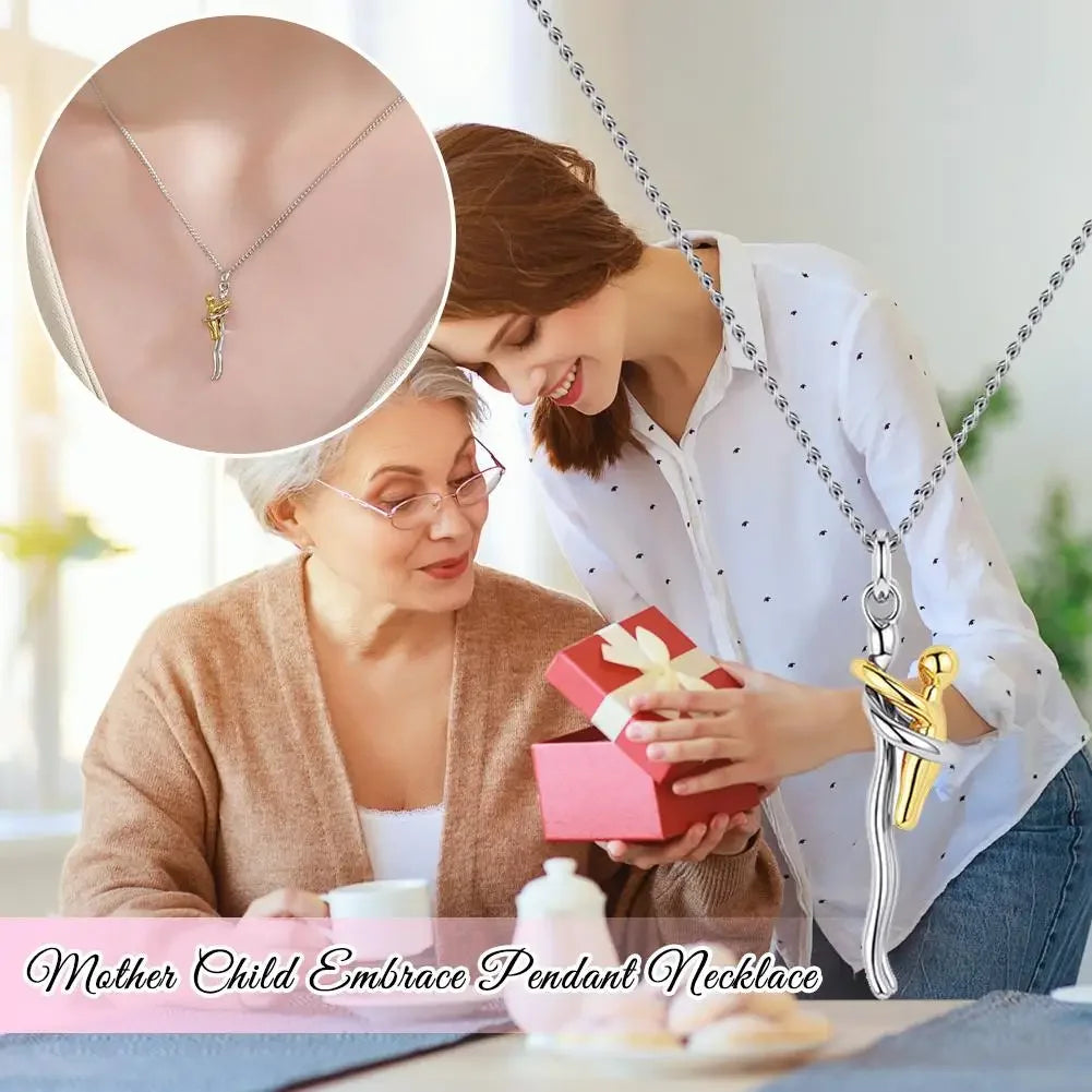 2026 NEW Hug Necklace Mother And Child Hug Pendant Love Embrace Jewelry Family Anniversary Valentine's Day Gift Peaceful Pleasures Health and Wellness