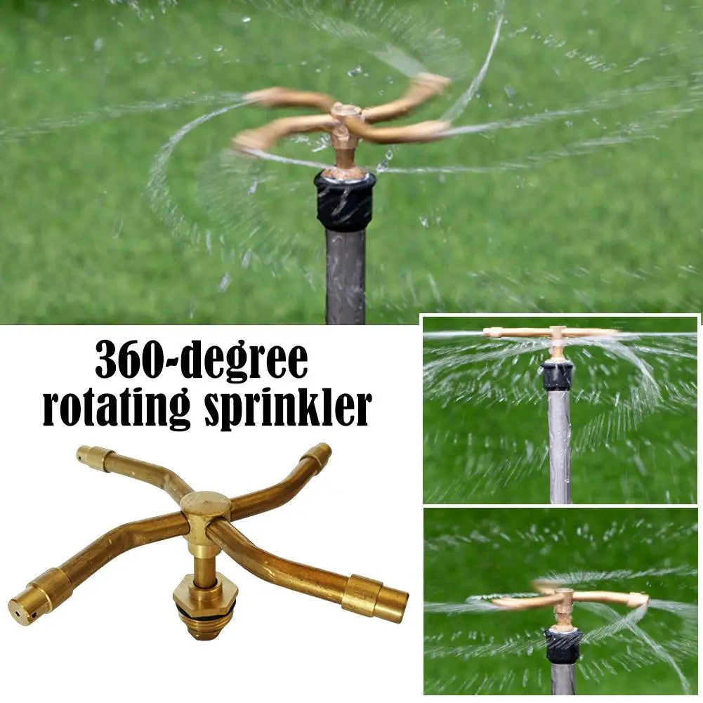 360° Rotating Brass Nozzle 2/3/4 Arms Rotating Sprinkler Head Garden Lawn Irrigation Watering Nozzle For Agriculture Horticultur Peaceful Pleasures Health and Wellness