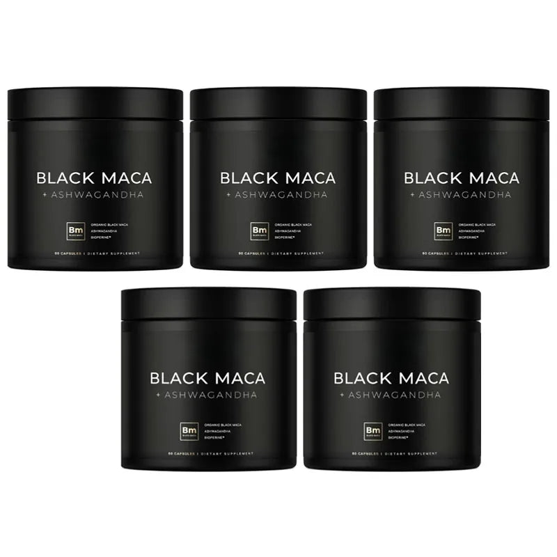 Organic Black Maca Root & Ashwagandha Supplement – 60 Caps