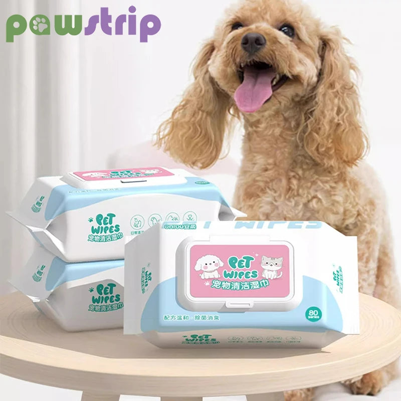 Pet Wipes Dogs & Cats 80 Pack – Tear Stain & Body Cleaning