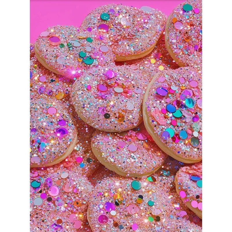 Sparkling Pink Dessert Glittercore Canvas Wall Art | Kitchen Print