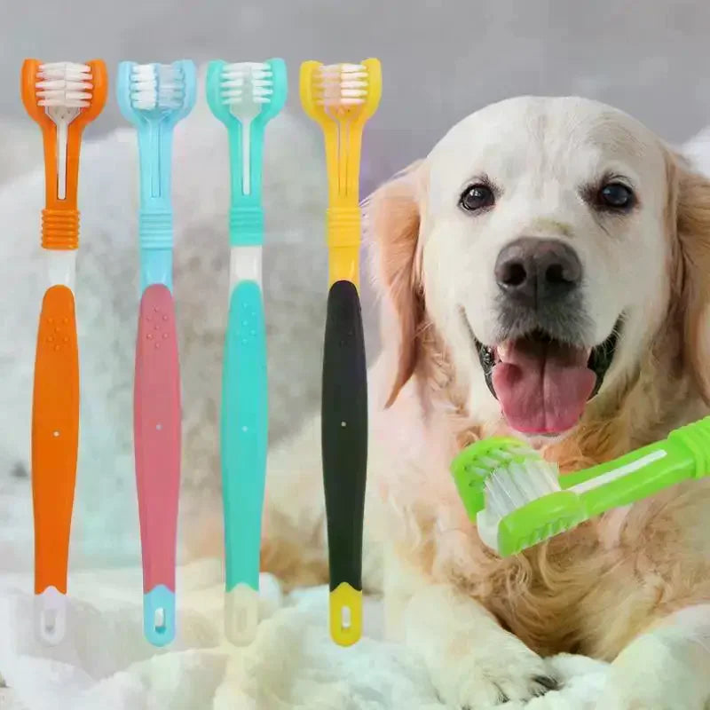3-Sided Pet Toothbrush | Soft Bristles for Dogs & Cats Pet Toothbrush Peaceful Pleasures Health and Wellness