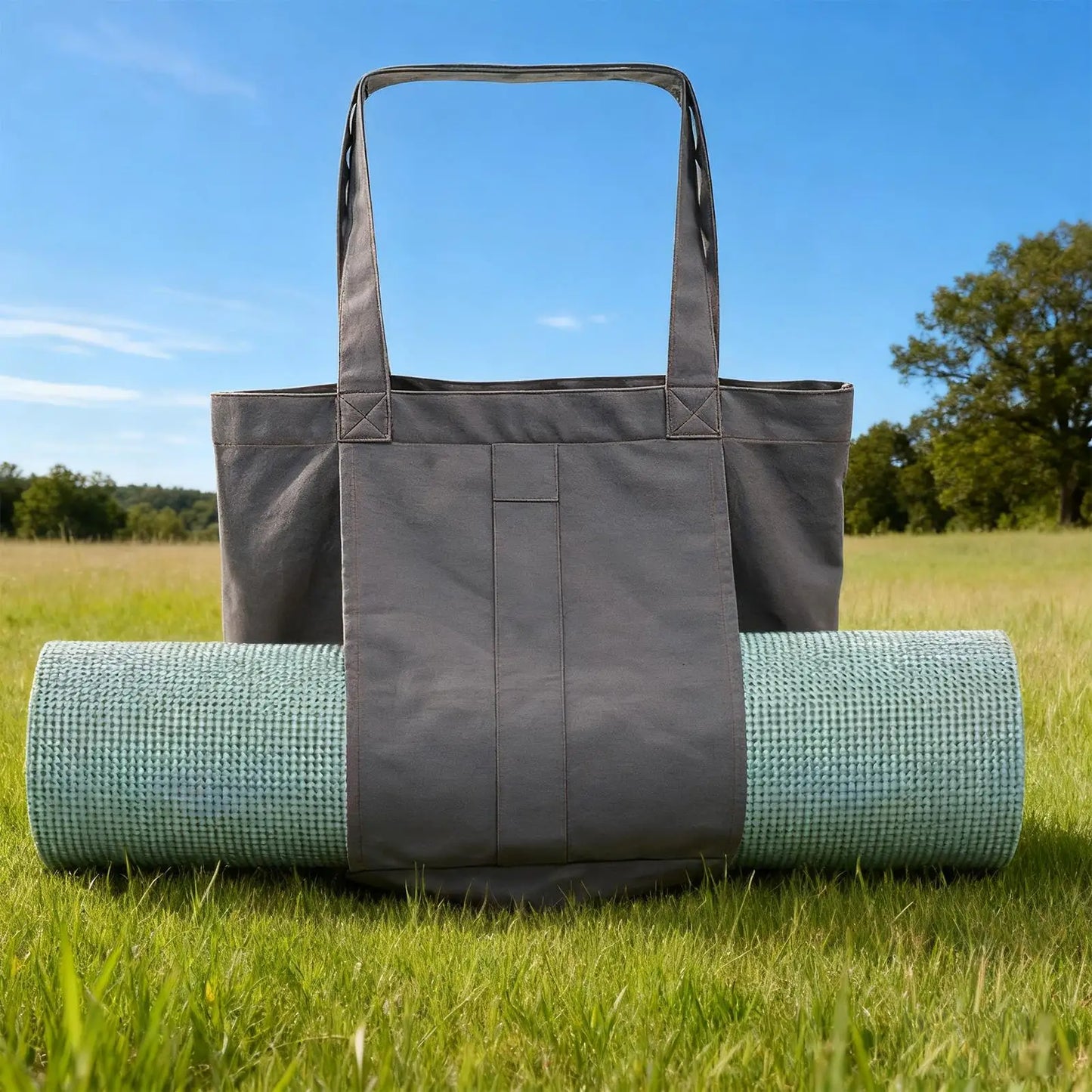 Canvas Yoga Mat Bag | Adjustable Strap Tote for Gym & Travel