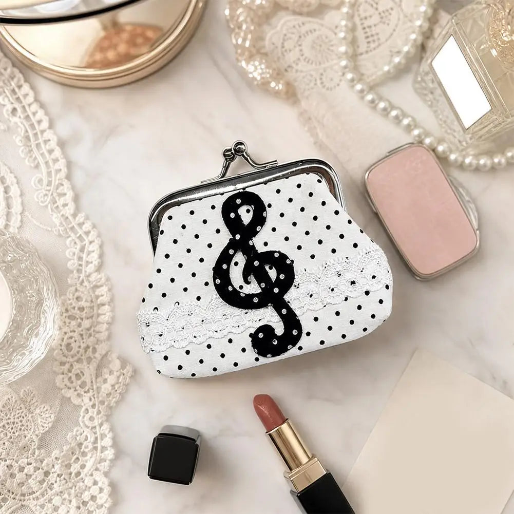Polka Point Small Wallet Fashion Feast Party Handbag Portable Clutch Bag Mini Coin Purse Cosmetics Earphones Storage Bag Peaceful Pleasures Health and Wellness