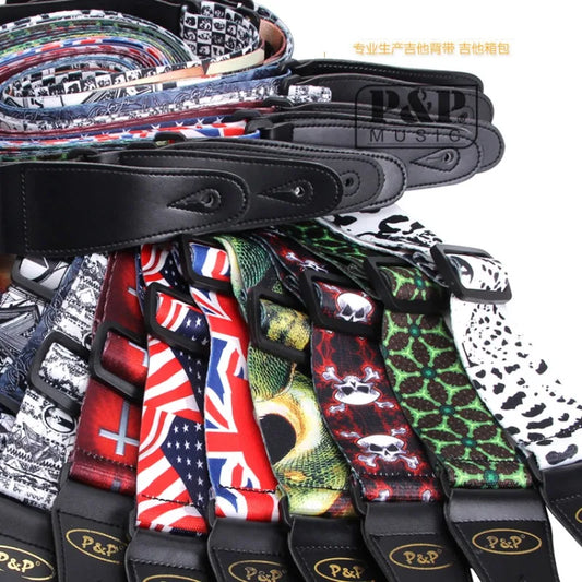 PP Guitar Strap Electric Wood Heat Transfer Musical Instrument Printed Peaceful Pleasures Health and Wellness