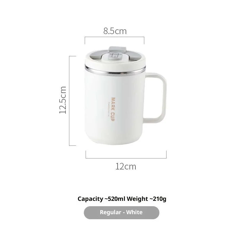 2026 Hot 520ML Insulated Coffee Mug with Handle, Shatterproof 304 Stainless Steel Coffee Mug, Double Wall Vacuum Water Cup Peaceful Pleasures Health and Wellness