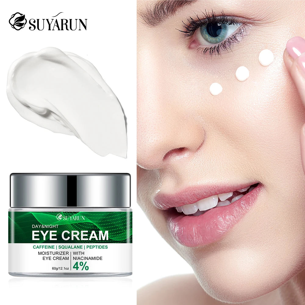 SUYARUN Anti-Aging Eye Cream Niacinamide & Plant Squalane Dark Circle Treatment, Wrinkles Reduction, Hydrating Care.-Glass Jar- Peaceful Pleasures Health and Wellness