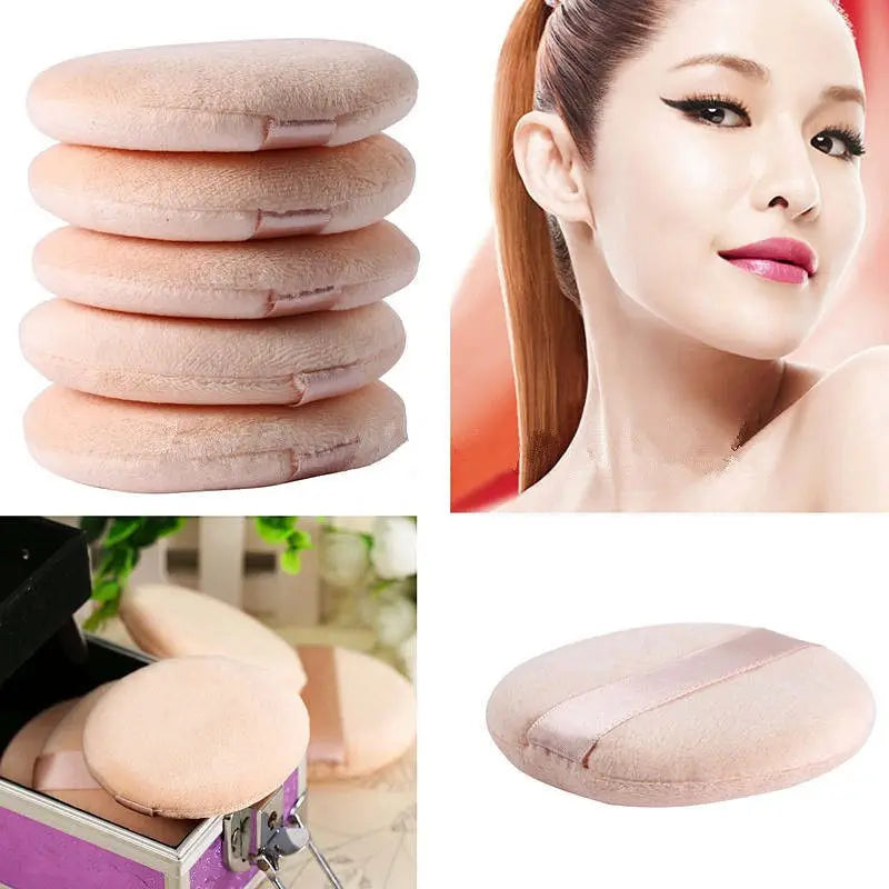 5pcs Round Facial Powder Foundation Puff ,Portable Soft Cosmetic Puff For Makeup Application, Beauty Tool Essential Make Up Peaceful Pleasures Health and Wellness