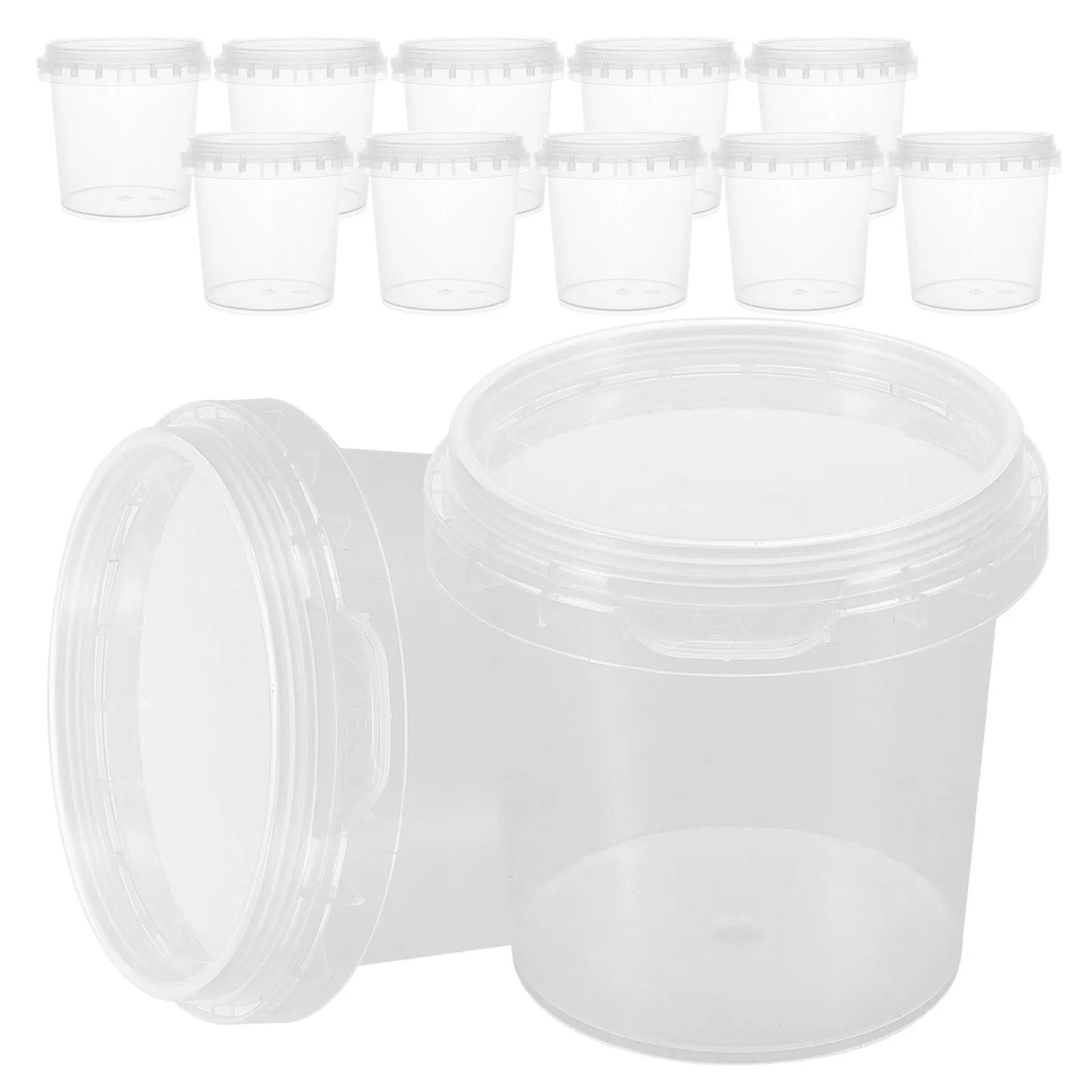 20Pcs Food Packaging Buckets Clear Plastic Storage Containers Airtight Round Buckets for Ice Cream Cupcake Dessert Muffin Milk Peaceful Pleasures Health and Wellness