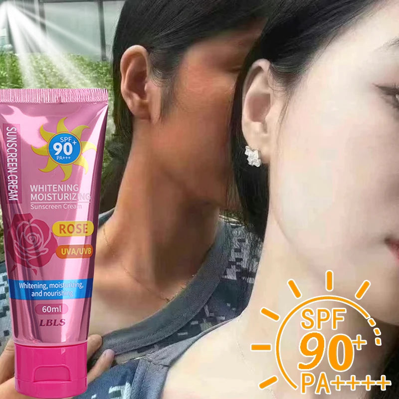 Sunscreen SPF90+ UV Radiation Protection Lsolation Moisturizing Brighten Face Body Arm Thighs Sunblock Skin Care Sunscreen Cream Peaceful Pleasures Health and Wellness