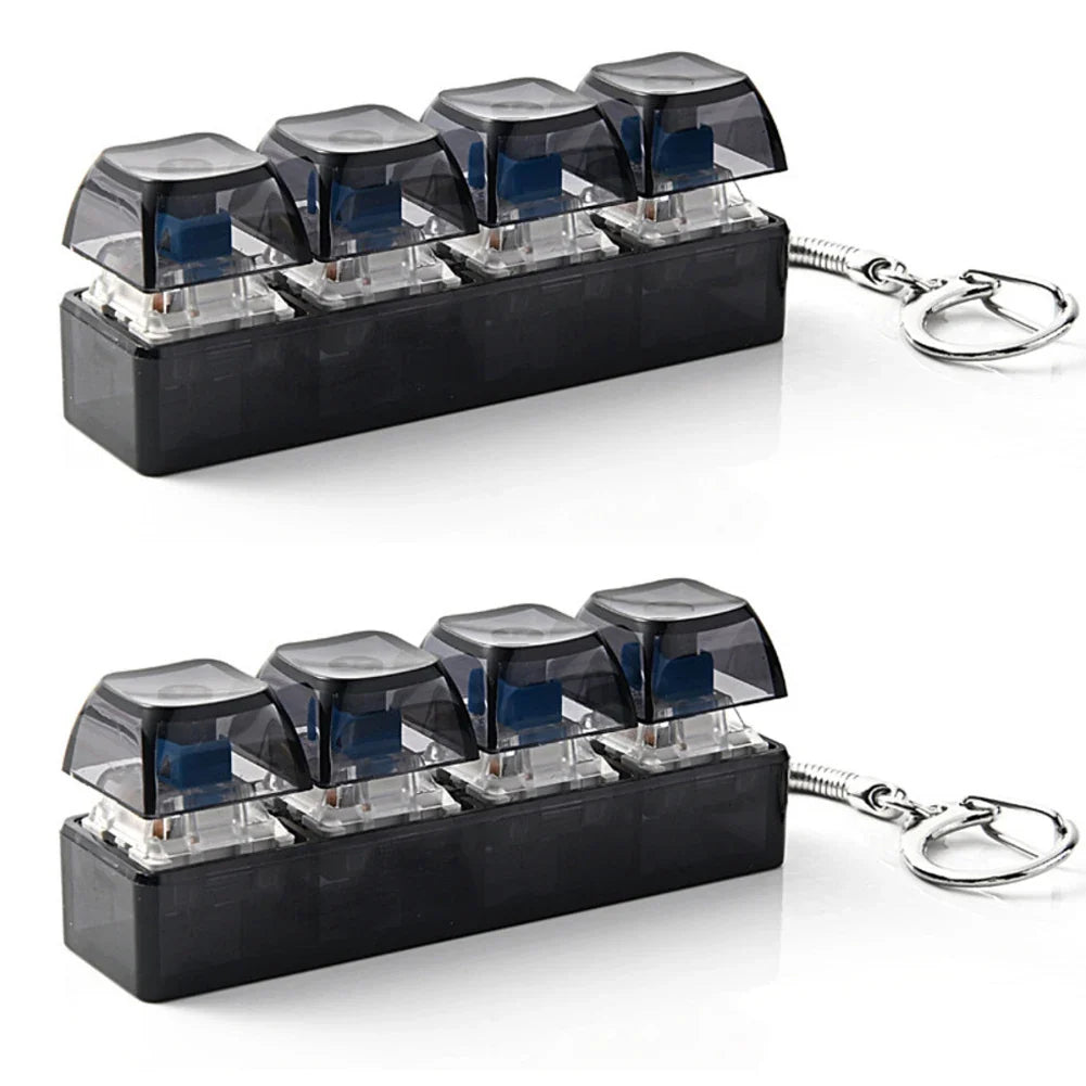 RGB Mechanical Keyboard Fidget Toy – 4-Button LED Desk Gadget