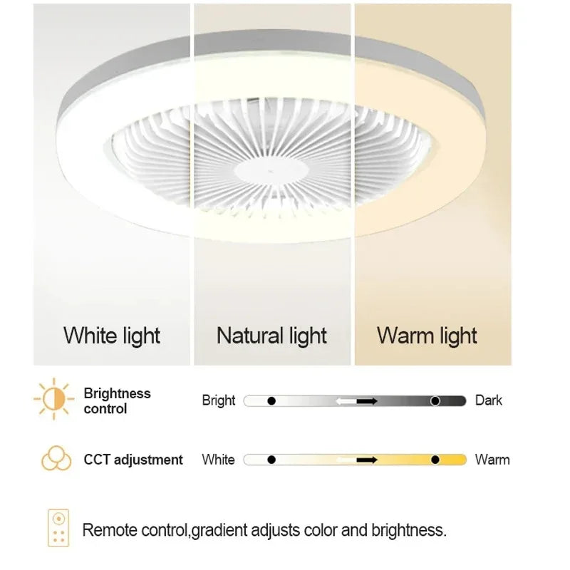 LED Aromatherapy Ceiling Fan | Color Light Strip & Remote
