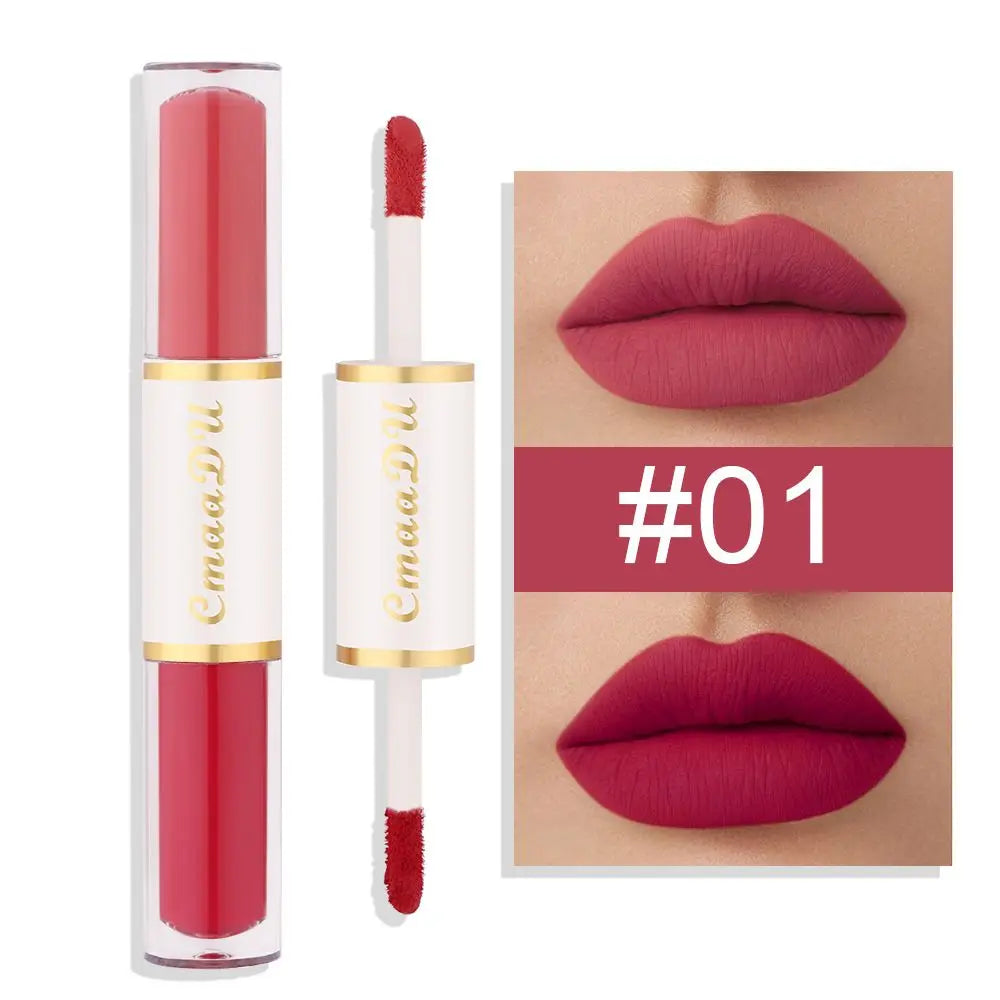 Dual-Head Lip Gloss Stick, Long-Lasting & Easy-To-Apply, Multiple Colors Available, Perfect for Various Makeup Looks Peaceful Pleasures Health and Wellness 01