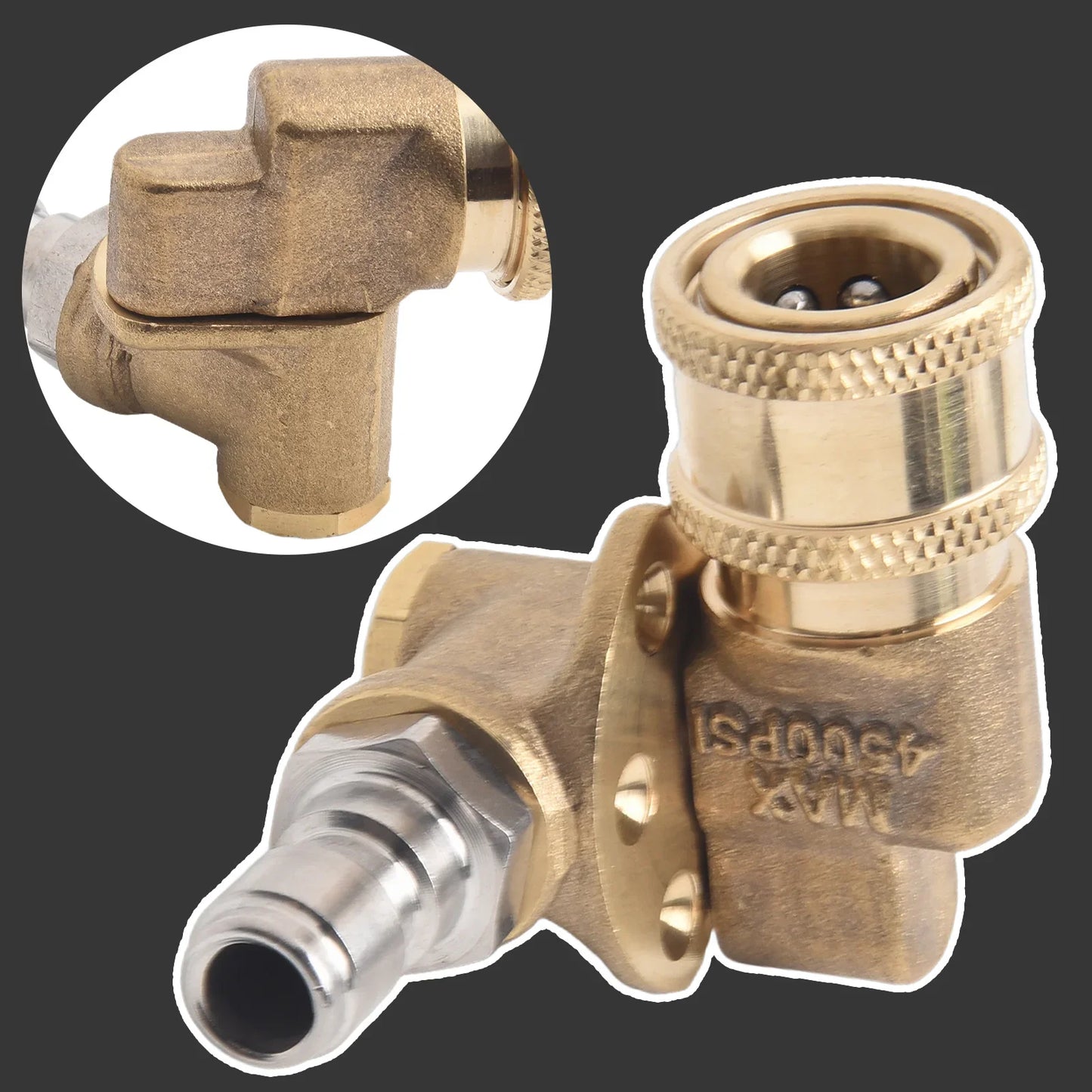 Brass Swivel Coupler 1/4" Quick Connect – 5-Angle Pressure Washer