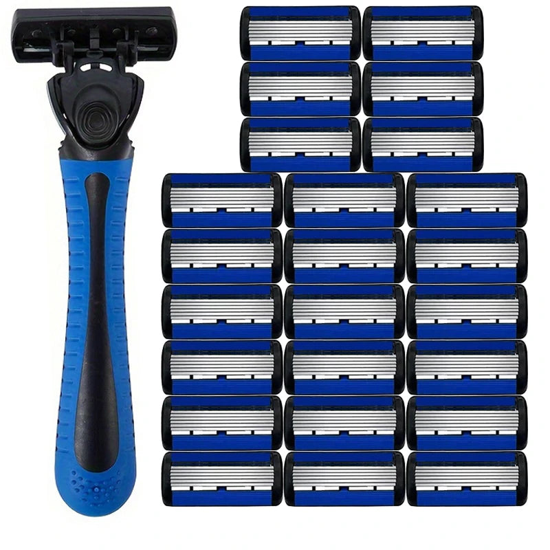 6-Layer Manual Safety Razor | Stainless Steel for Travel & Home