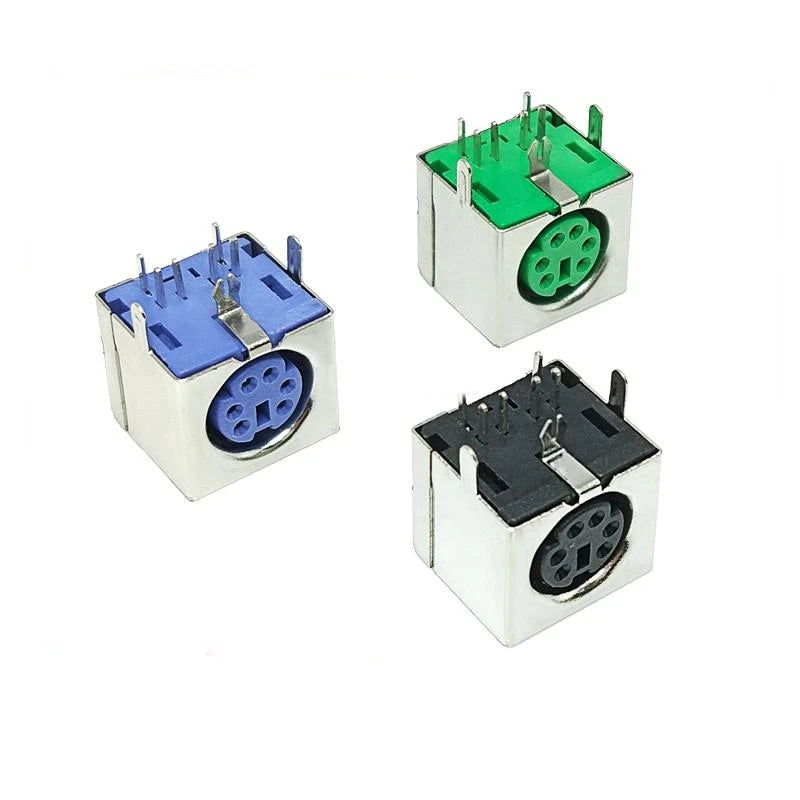 10PCS Keyboard Socket PS2 6P Purple Green Mouse Socket 6-pin Connector Peaceful Pleasures Health and Wellness