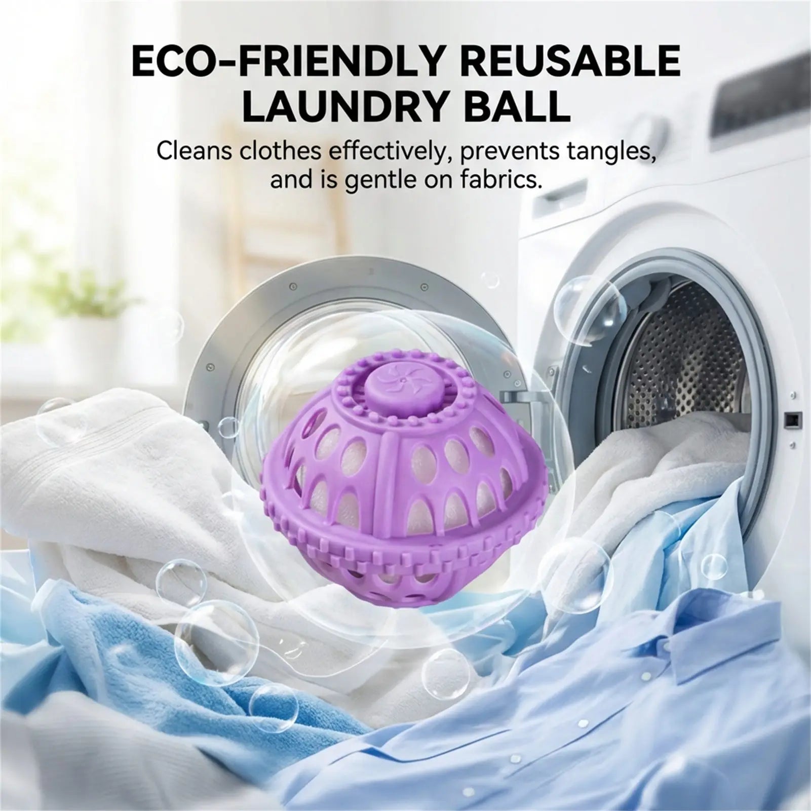 Laundry Ball For Washing Machine Anti Tangling Drum Cleaner Stain Remover Washing Ball Durable Friendly Material Compatible With Peaceful Pleasures Health and Wellness