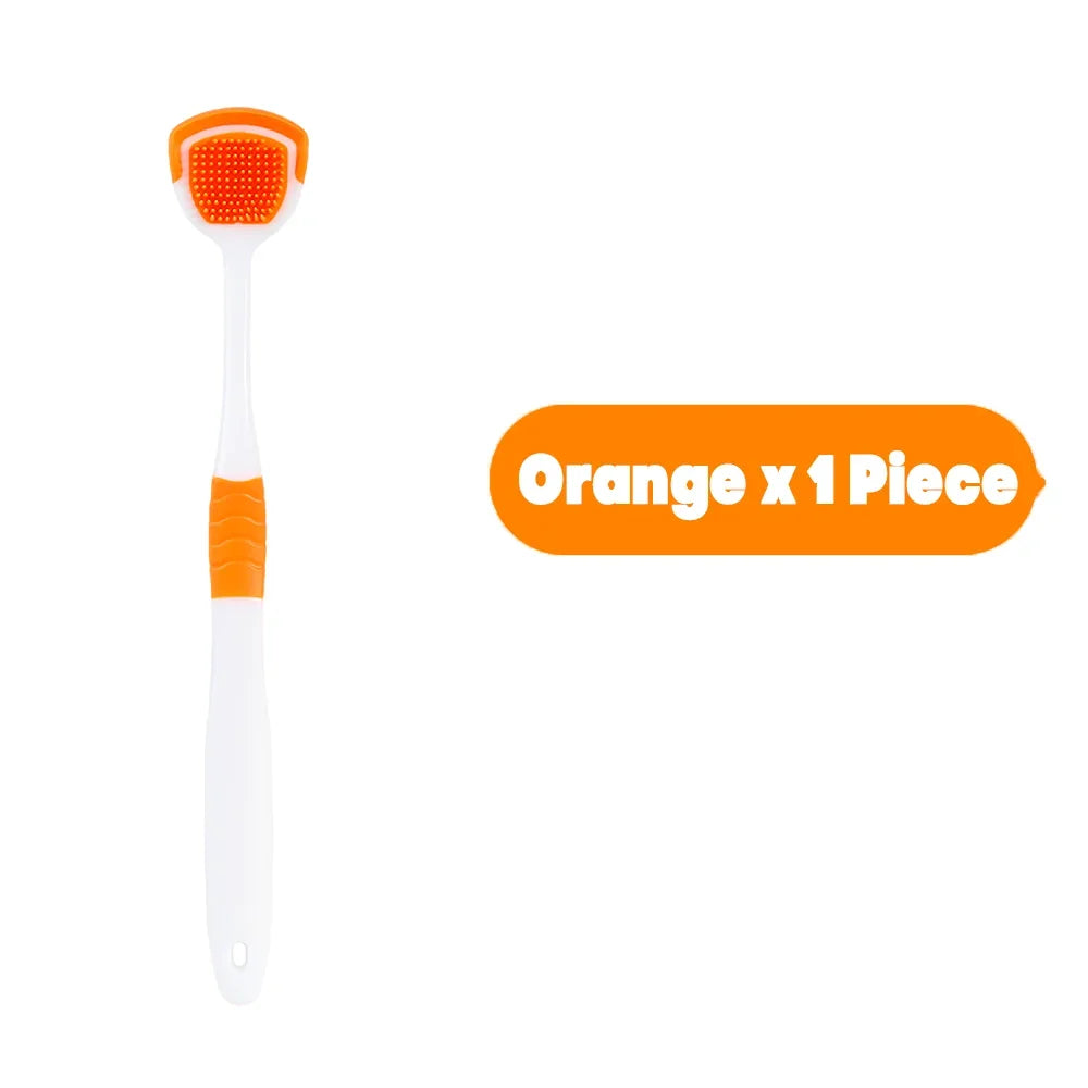 Vaclav 1Pc/4Pcs/8Pcs Silicone Tongue Scraper For Oral Hygiene,Tongue Cleaner Scraper For Oral Care,Tongue Brush Food Debris Clea Peaceful Pleasures Health and Wellness Orange 1Piece