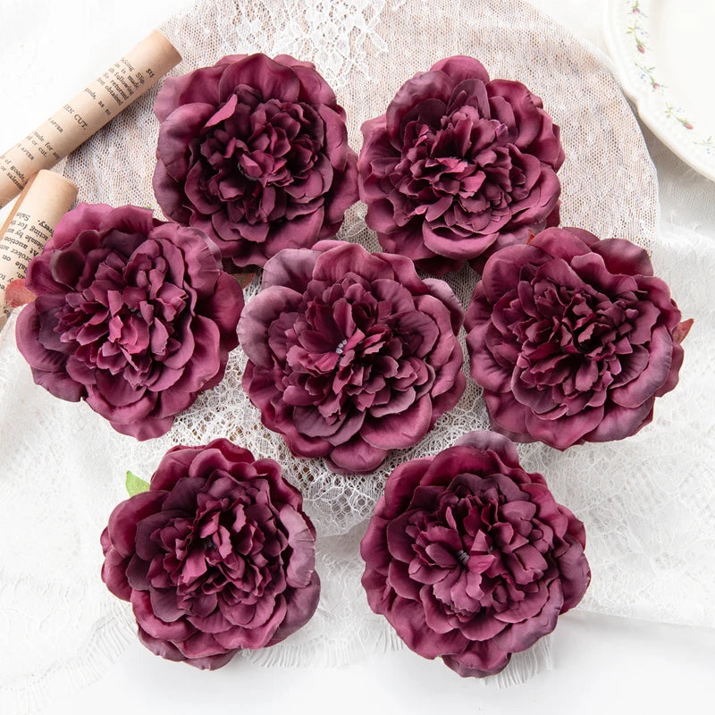 Silk Artificial Peony Dahlia Flower Heads 10cm – 5 or 10pcs