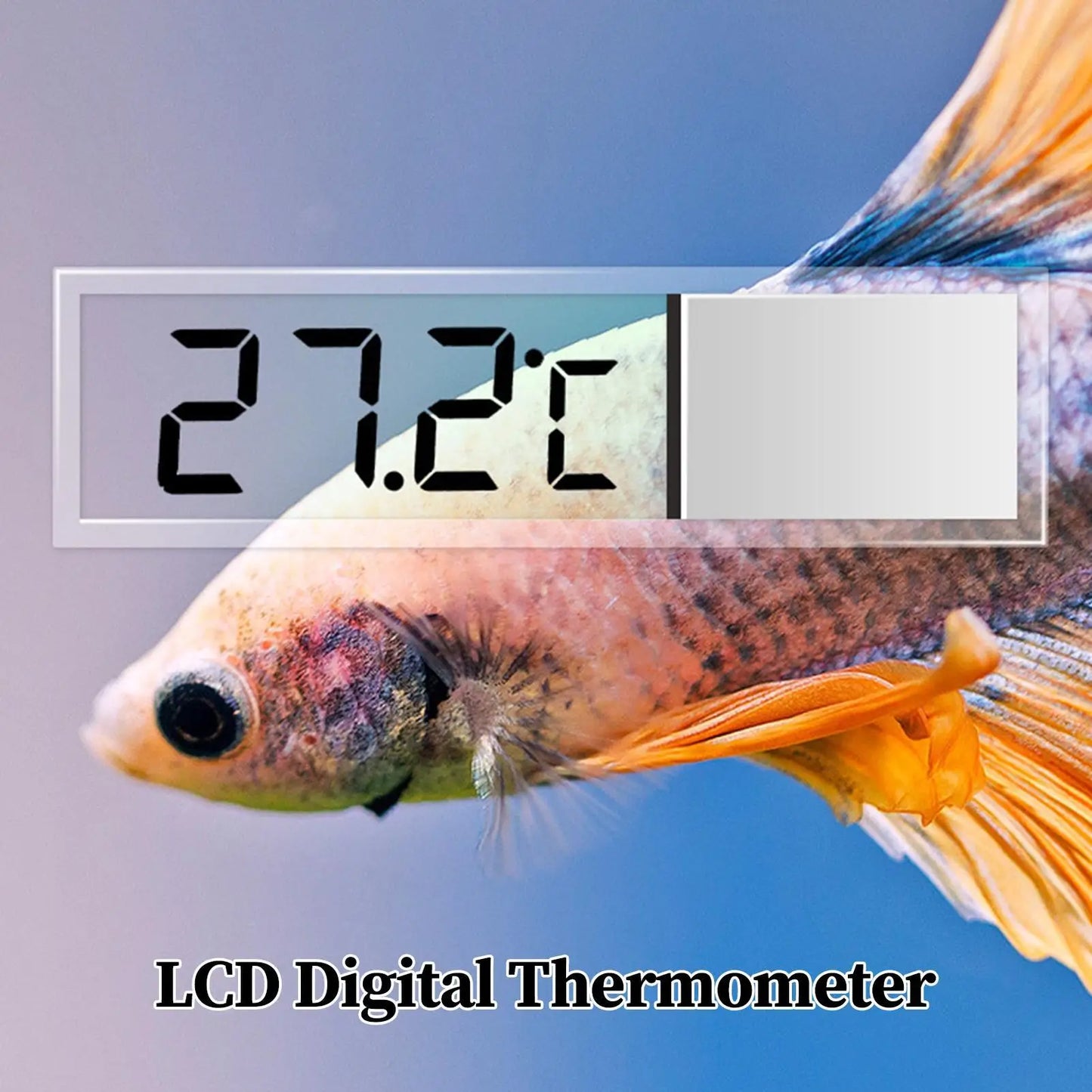 Digital Aquarium Thermometer – Large LCD, Suction Cup Mount