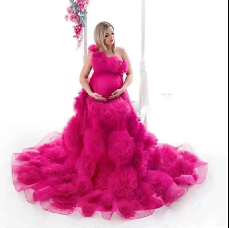 Tulle Lace Maternity Dress | Baby Shower & Photoshoot Gown