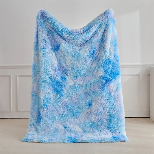 King Size Soft Fleece Throw Blanket – Lightweight & Warm Fleece Throw Blanket Peaceful Pleasures Health and Wellness Blanket Blue 200X230cm