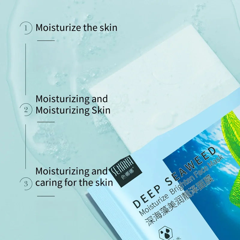 10-Pack Seaweed & Hyaluronate Hydrating Sheet Face Masks