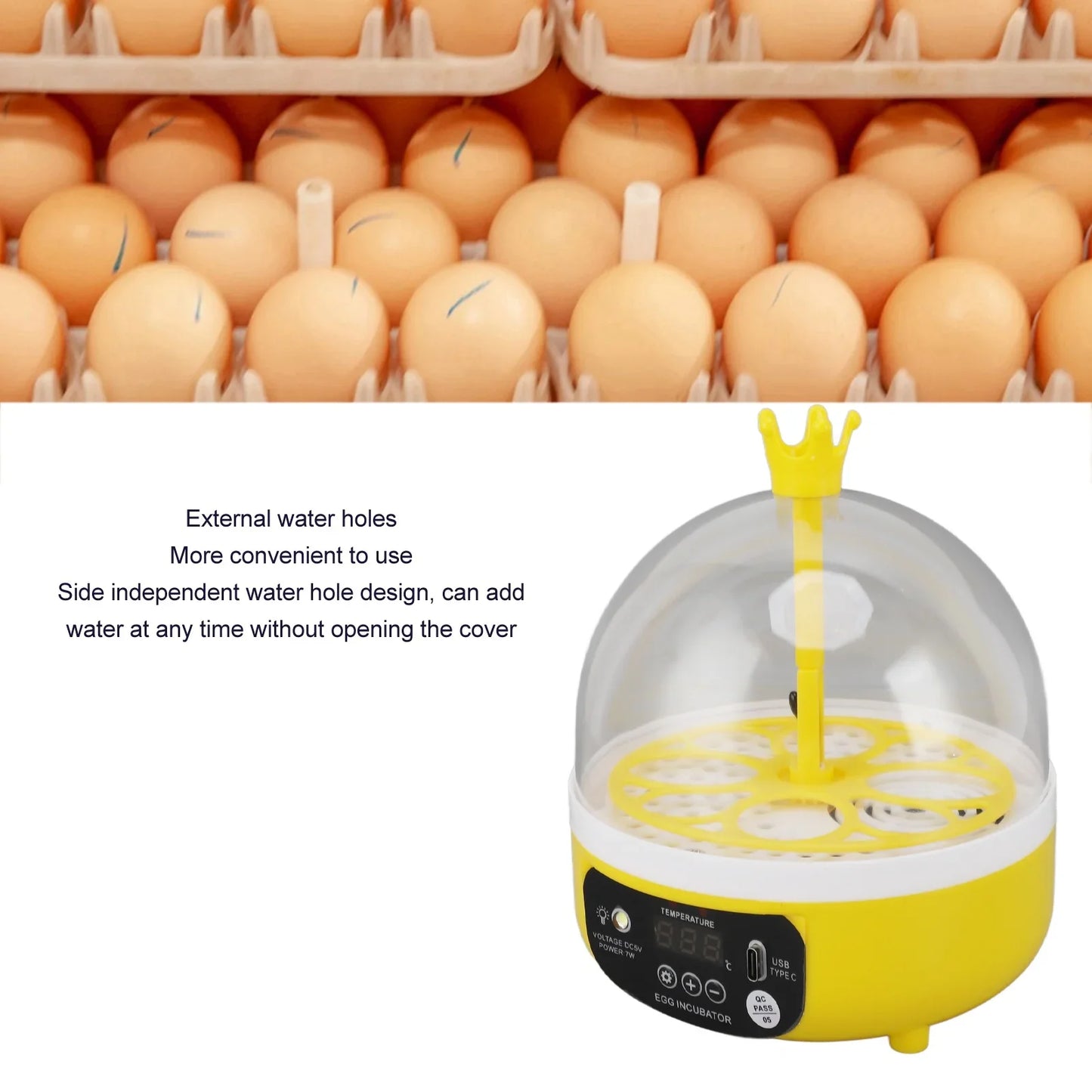 Egg Incubator Home Automatic Temperature Humidity Control 4 Eggs